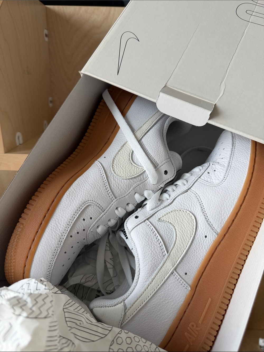 Nike By Kait Low-Top Sneakers in white Upper and cream with brown Sole